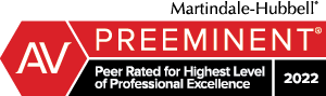 Martindale Hubbell Preeminent Peer Rated for highest level of Professional Excellence 2002 Badge